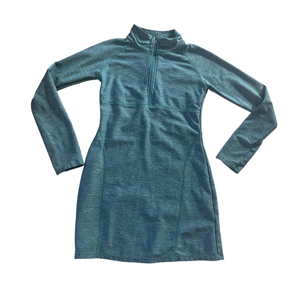 Gracie‎ by Soybu Girls Size M 8 Blue Athletic Dress Fitted Mock Neck Quarter Zip